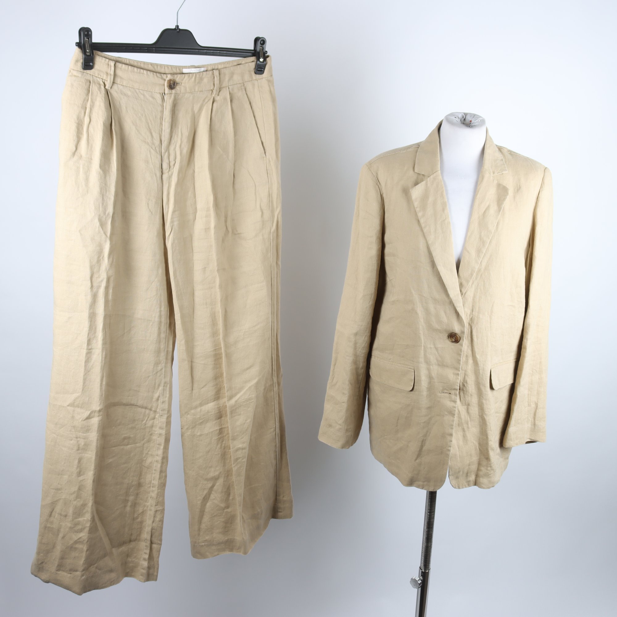 Kostym, Part Two, beige, 100% lin, stl. 40