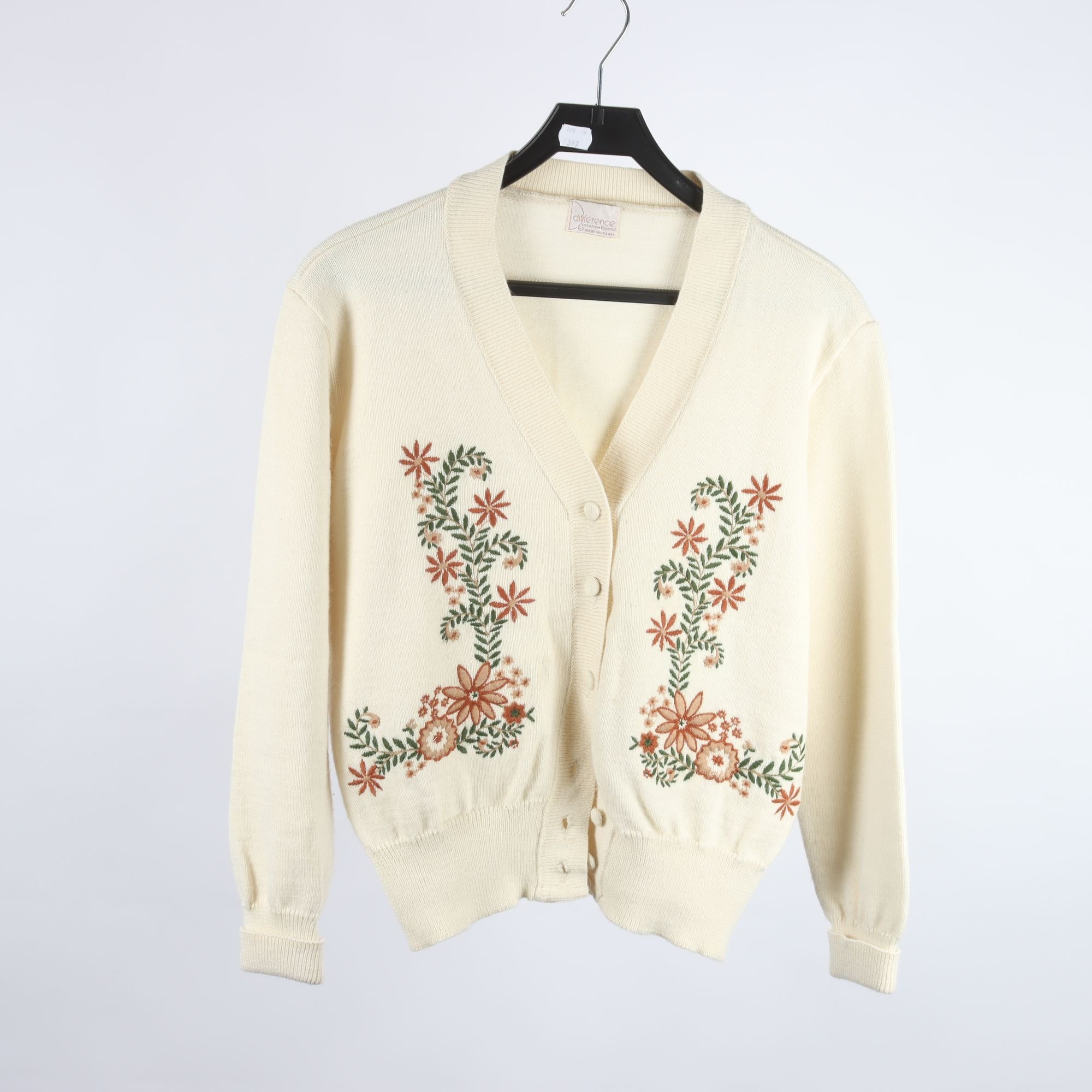 Kofta, Différence Creation Busnel, offwhite, broderad, 60% ull, stl. ca. 44.