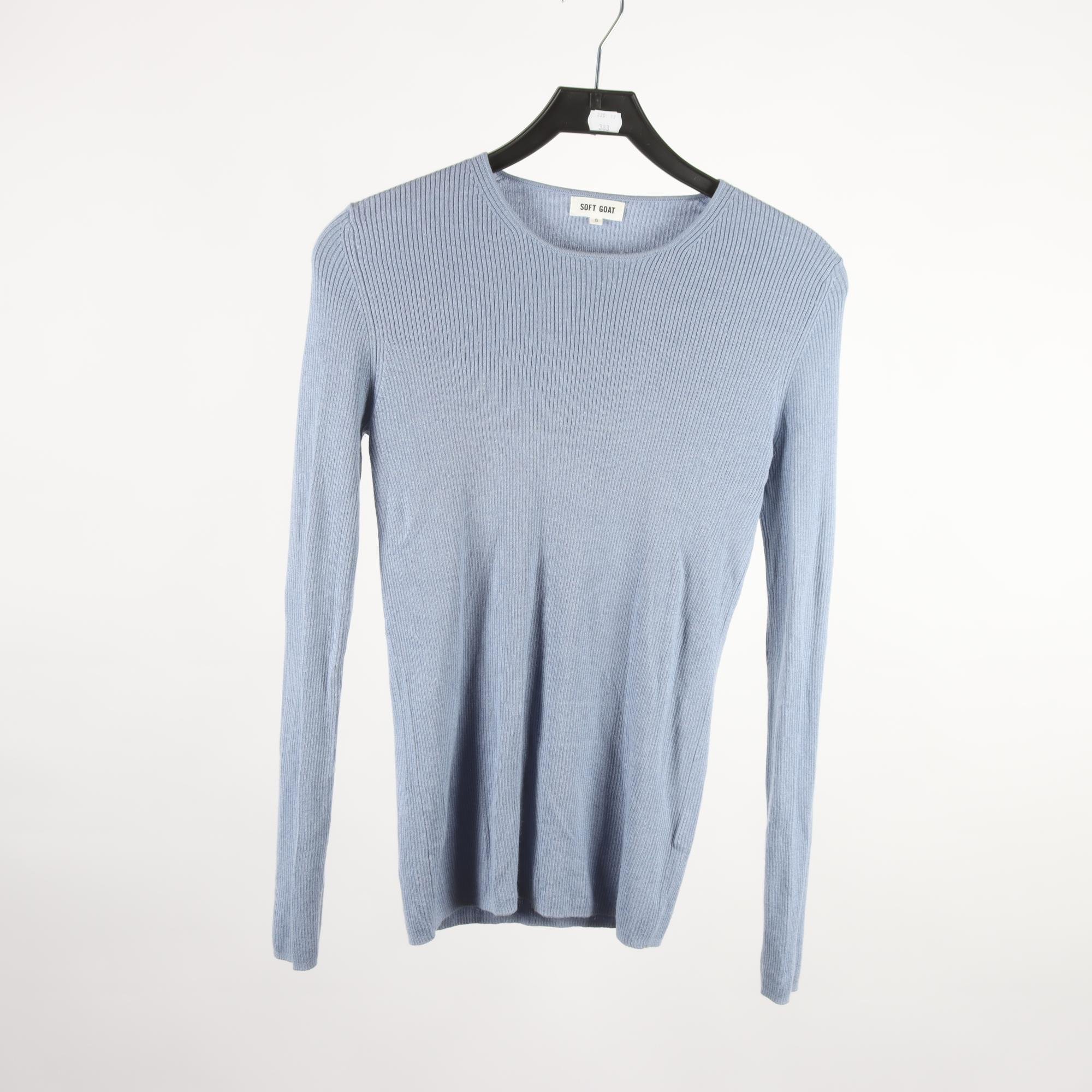 Tröja, Soft Goat, blå, 70% silke, 30% cashmere, stl. S.