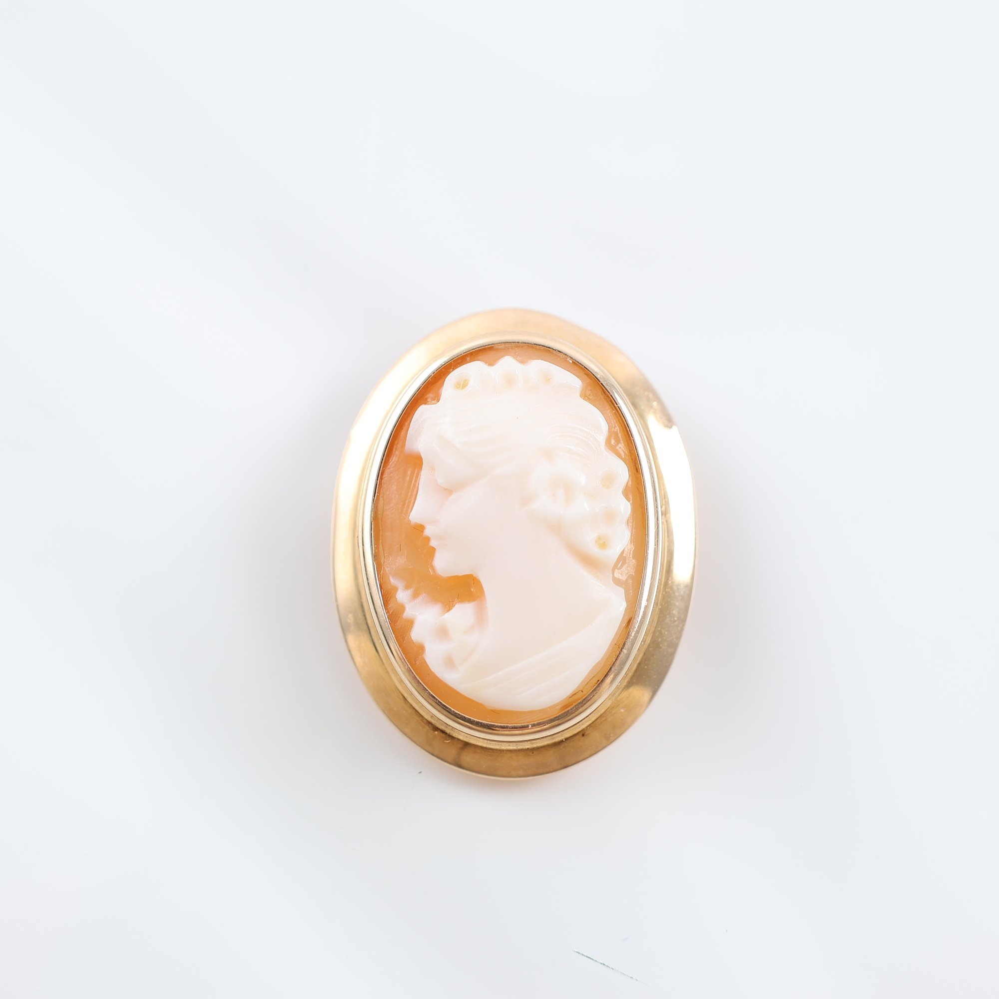 Brosch & hänge, kame, guld 18k, brv: 1.9g