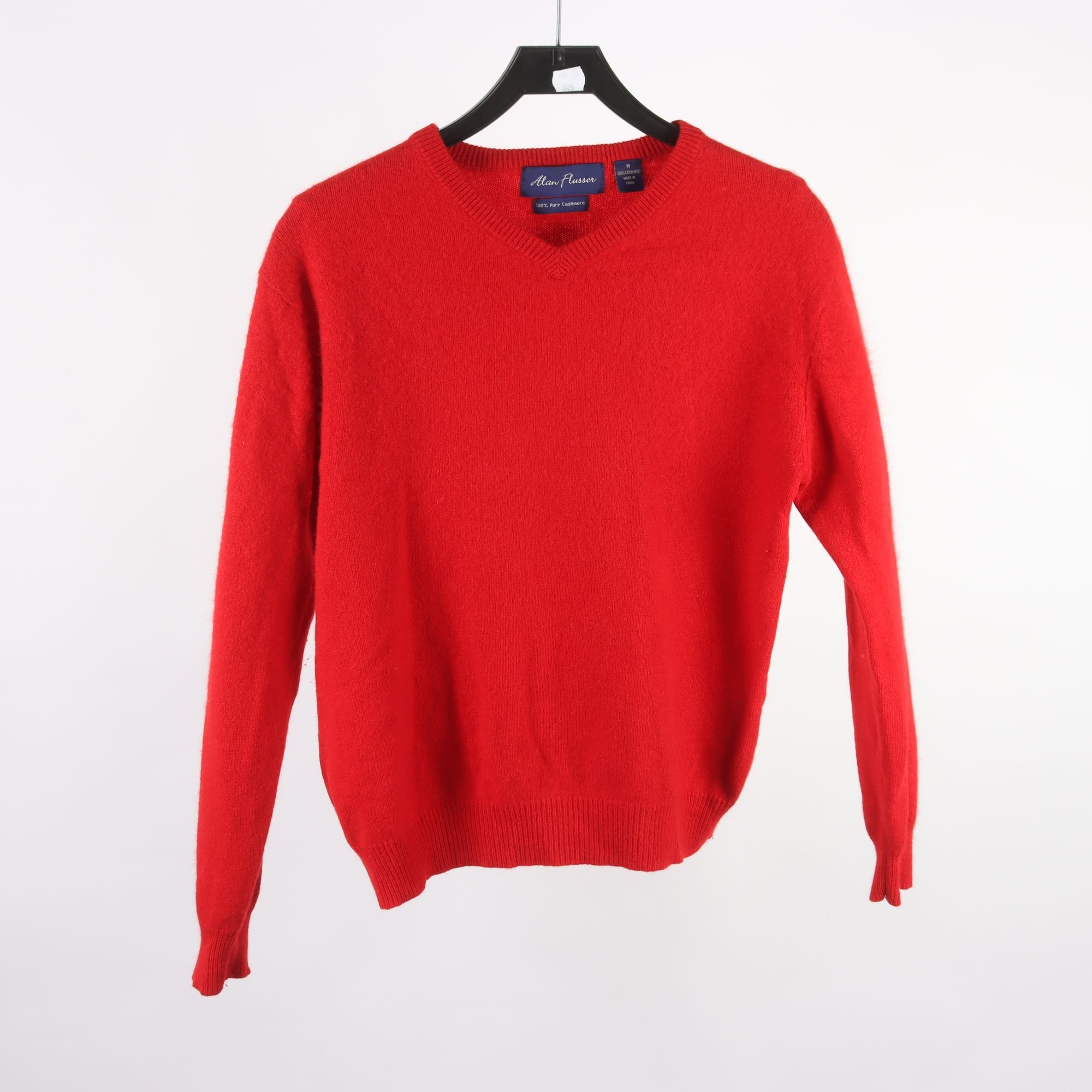 Tröja, Alan Flusser, röd, 100% cashmere, stl. M.