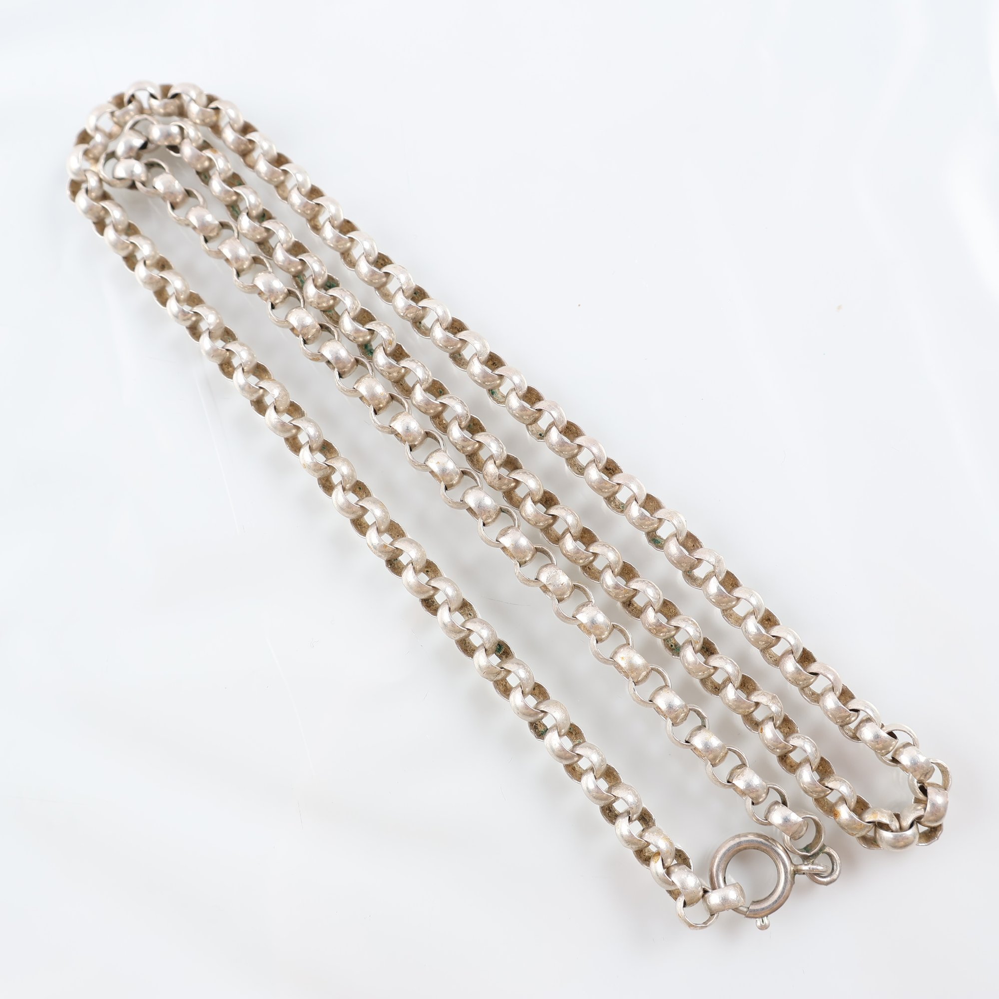 Halsband, silver, Belcherlänk, vikt: 24.7g