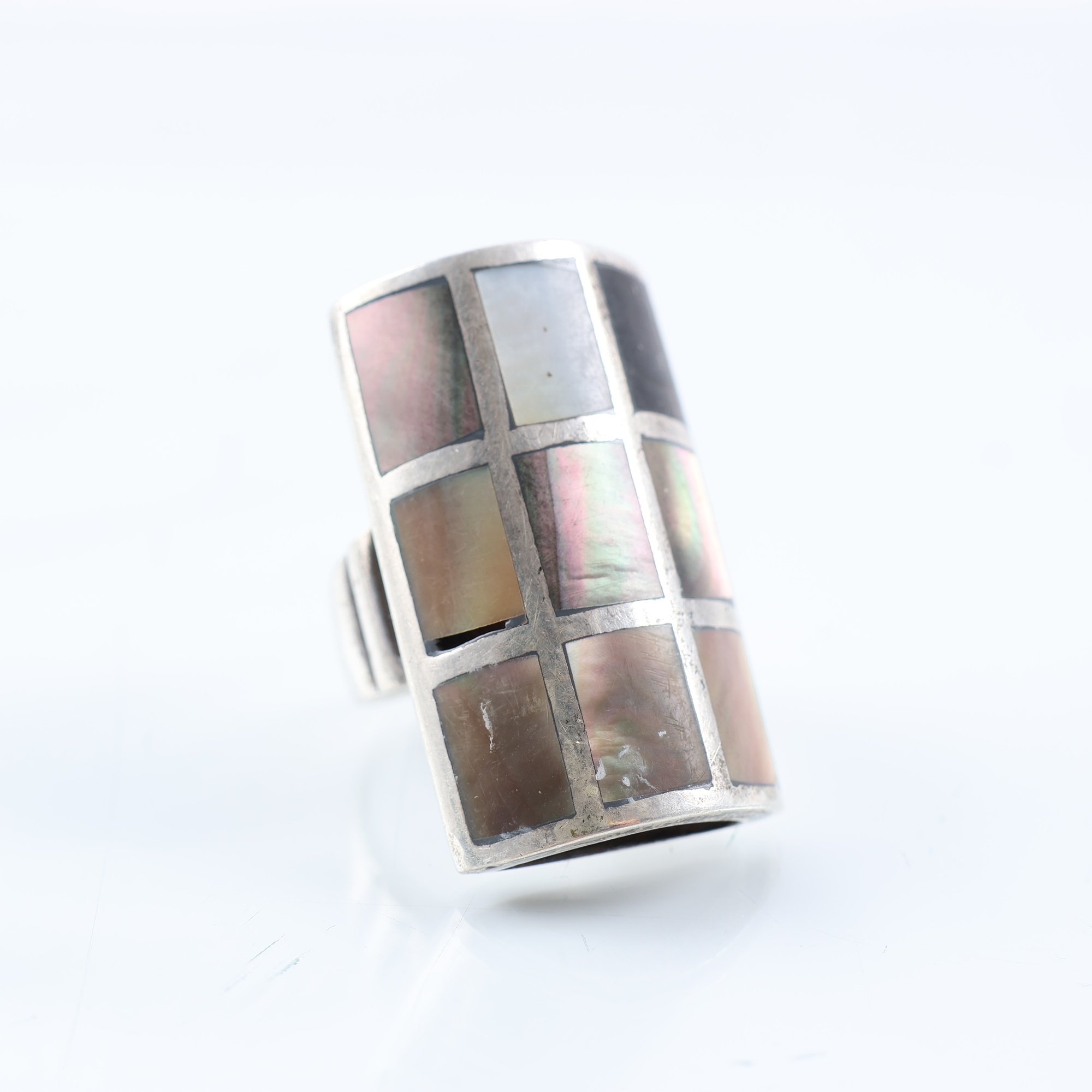 Ring, silver, inläggningar, brv: 21.1g