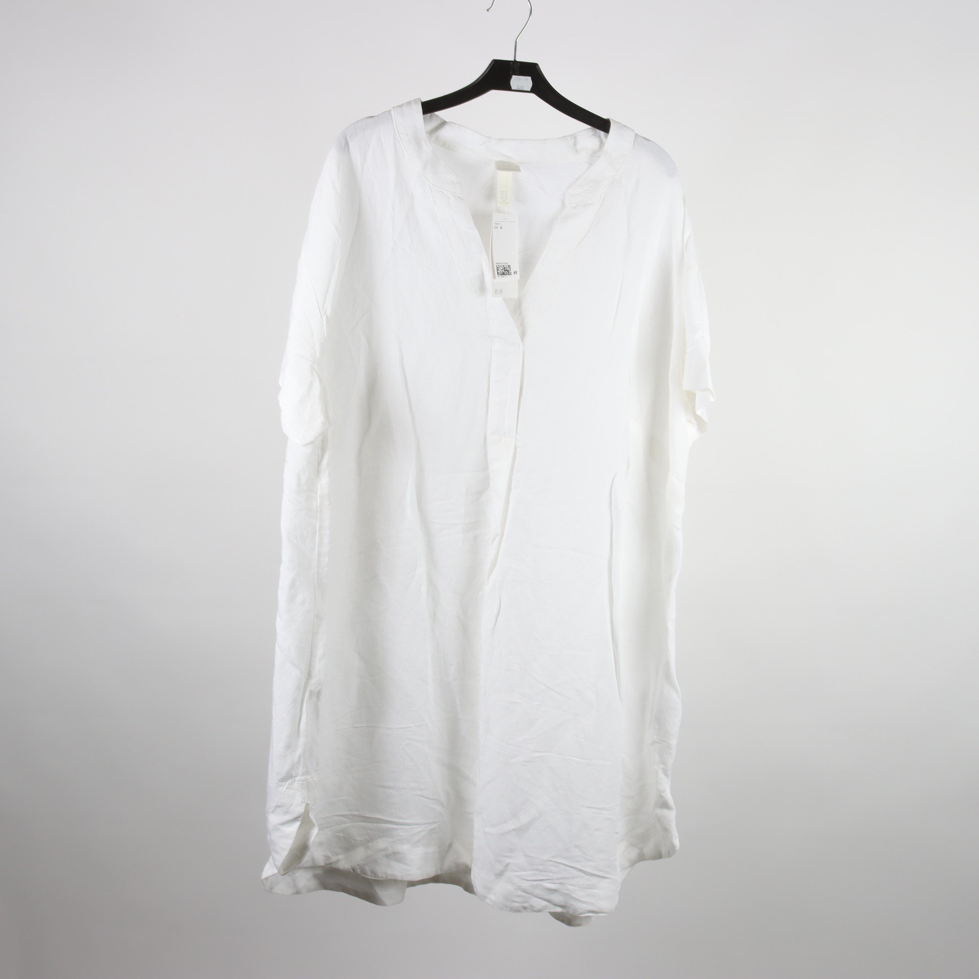 Klänning, H&M, vit, 54% lin, stl. XL.