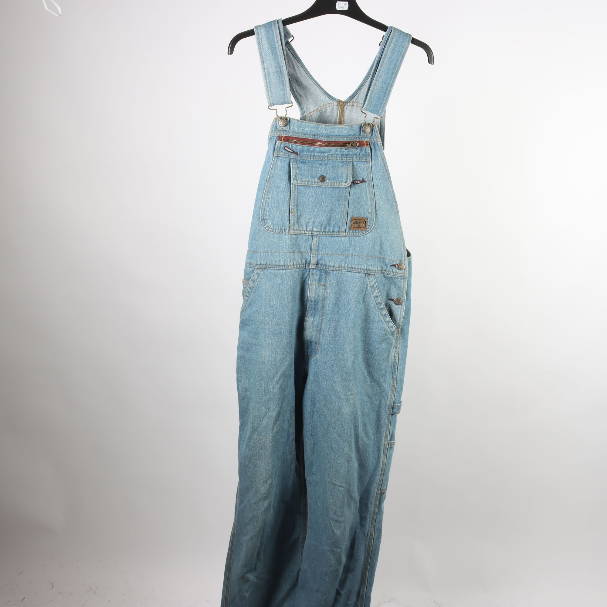 Denim hängselbyxor, Schmidt Workwear, vintage, stl. 32/30