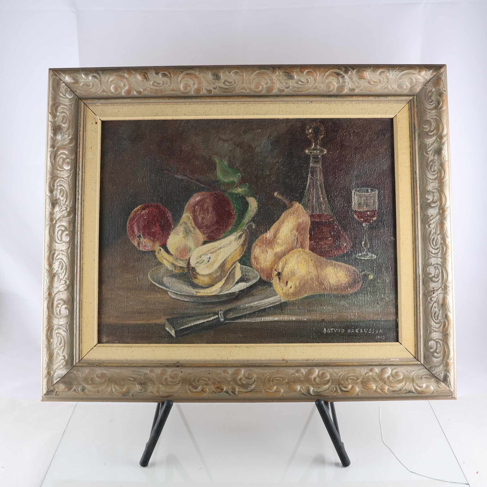 Oljemålning, stilleben, Botvid Håkansson, sign, 1915. Endast avhämtning.