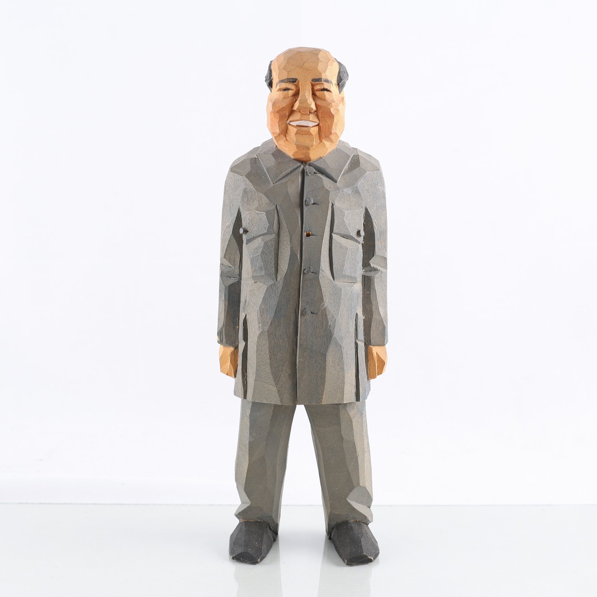 Figurin, Mao Zedong, snidat trä, Sven Gunnarsson