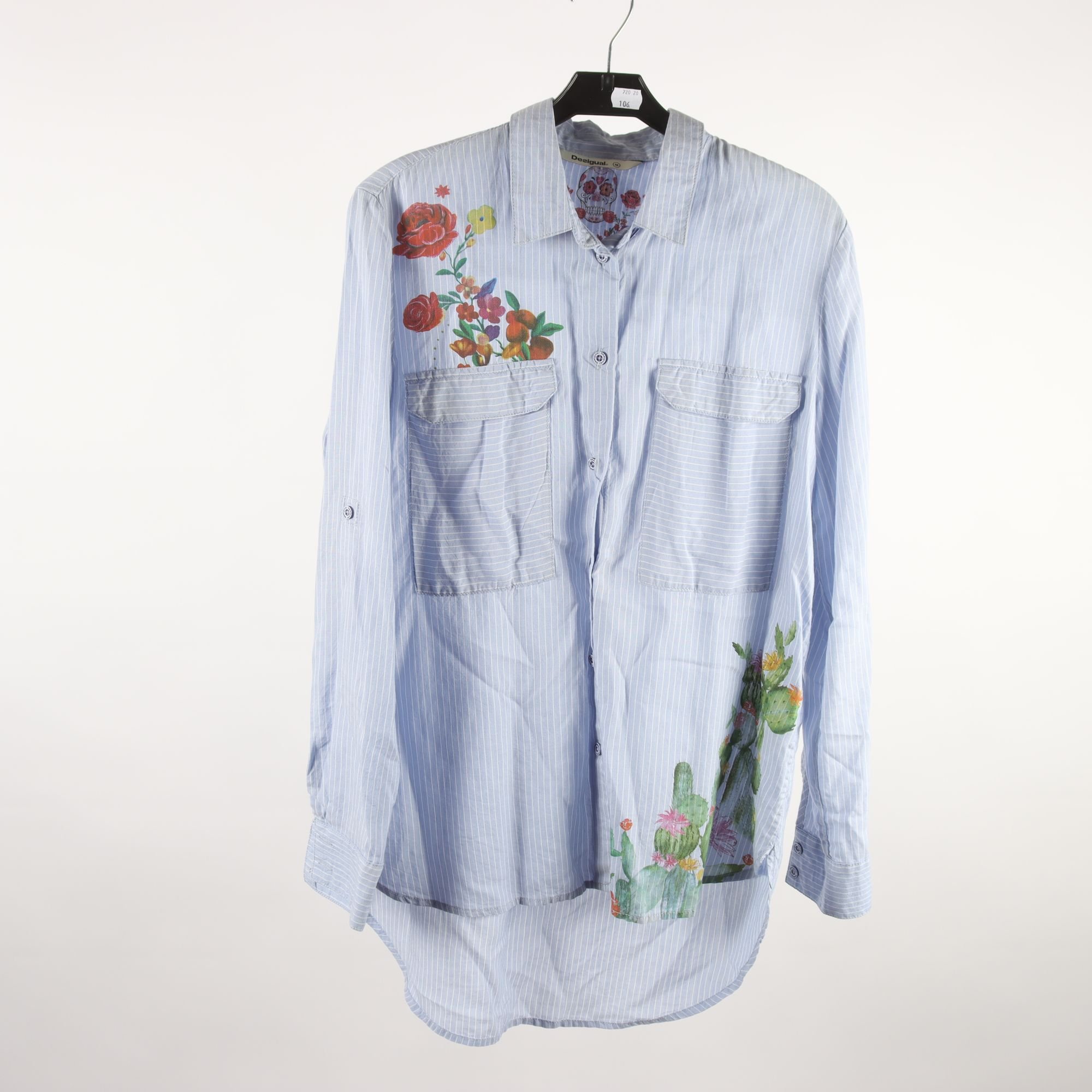 Blus/skjorta, Desigual, blå, vit, randig, stl. M