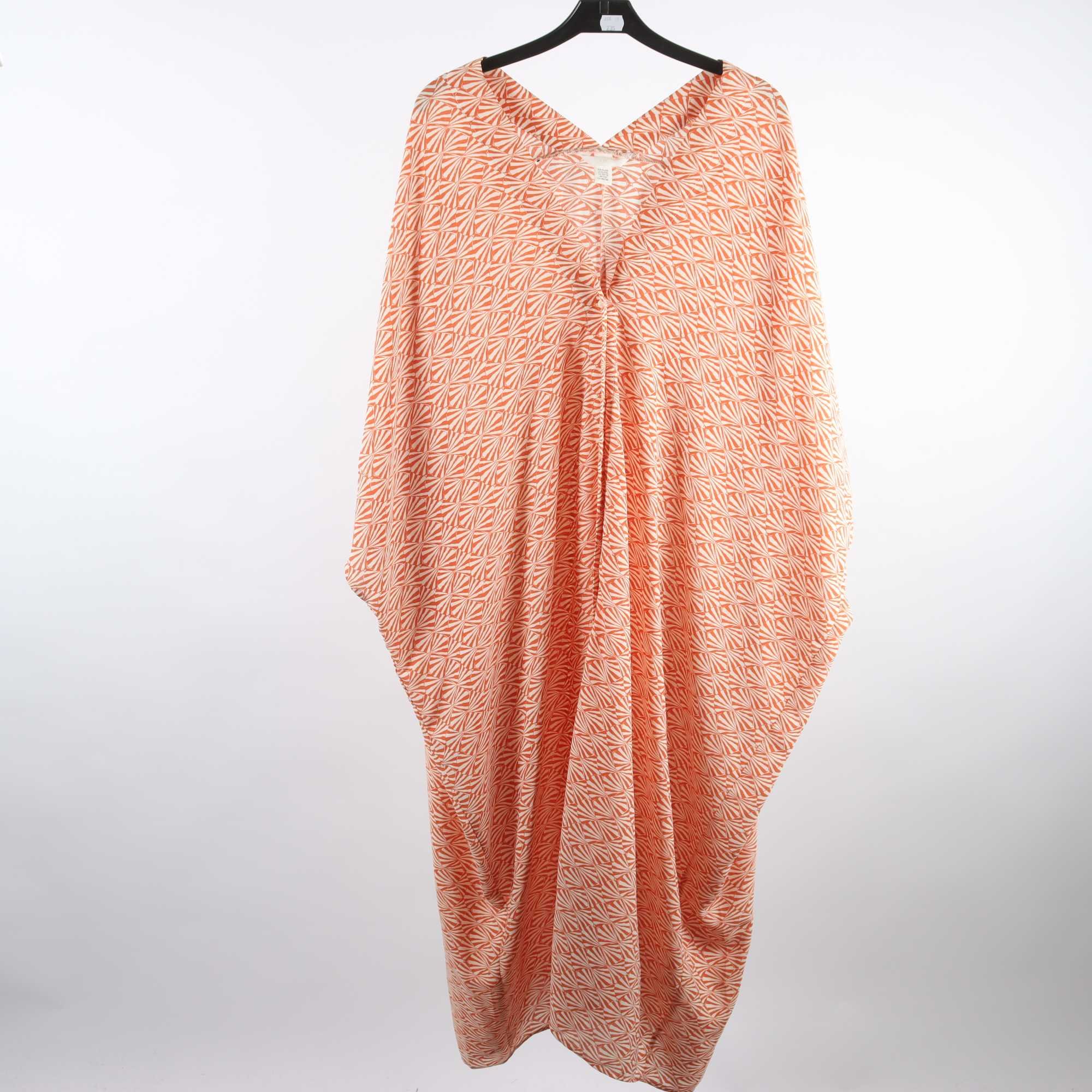 Kaftan, H&M, vit, orange, stl. XL/XXL.