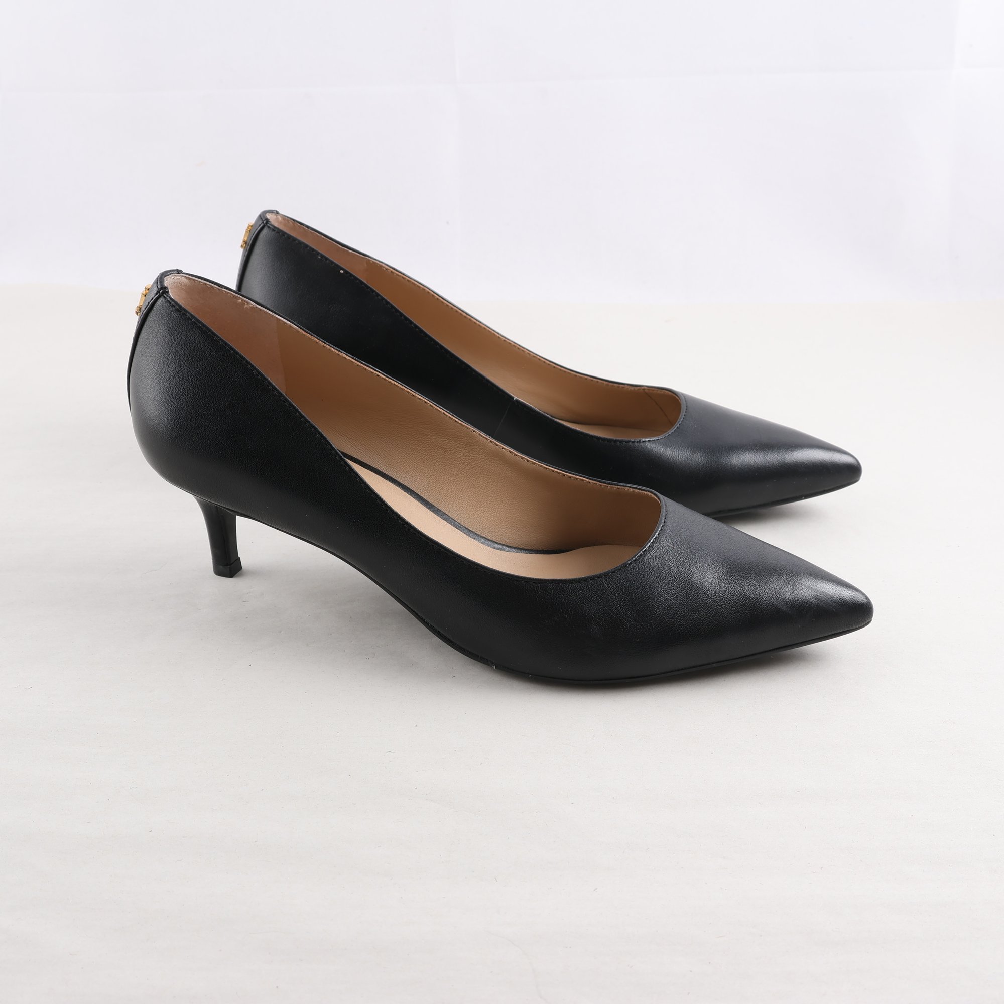 Pumps, Ralph Lauren, svart, skinn, stl. US 6.5