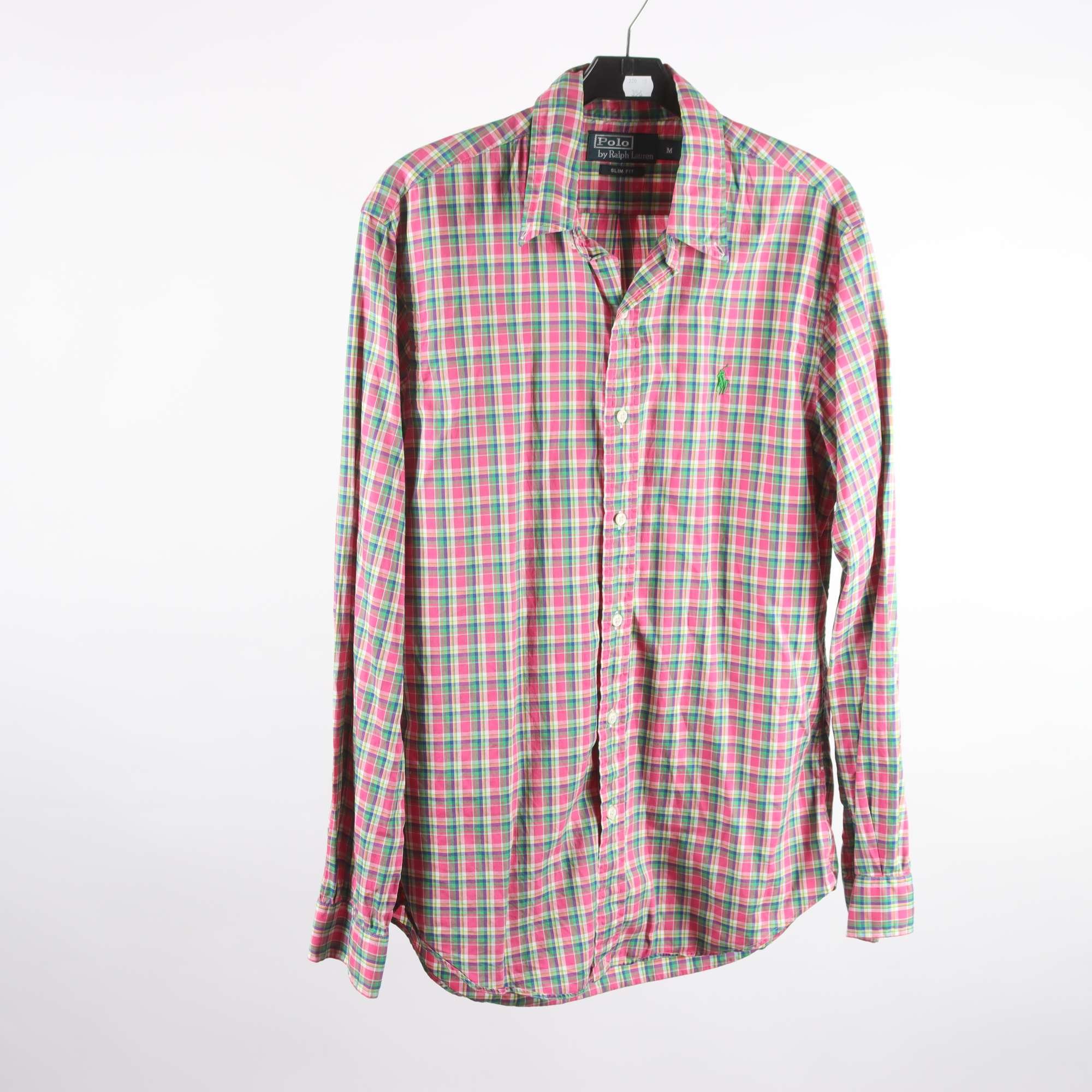 Skjorta, Polo Ralph Lauren, rutig, rosa, grön, stl. M.