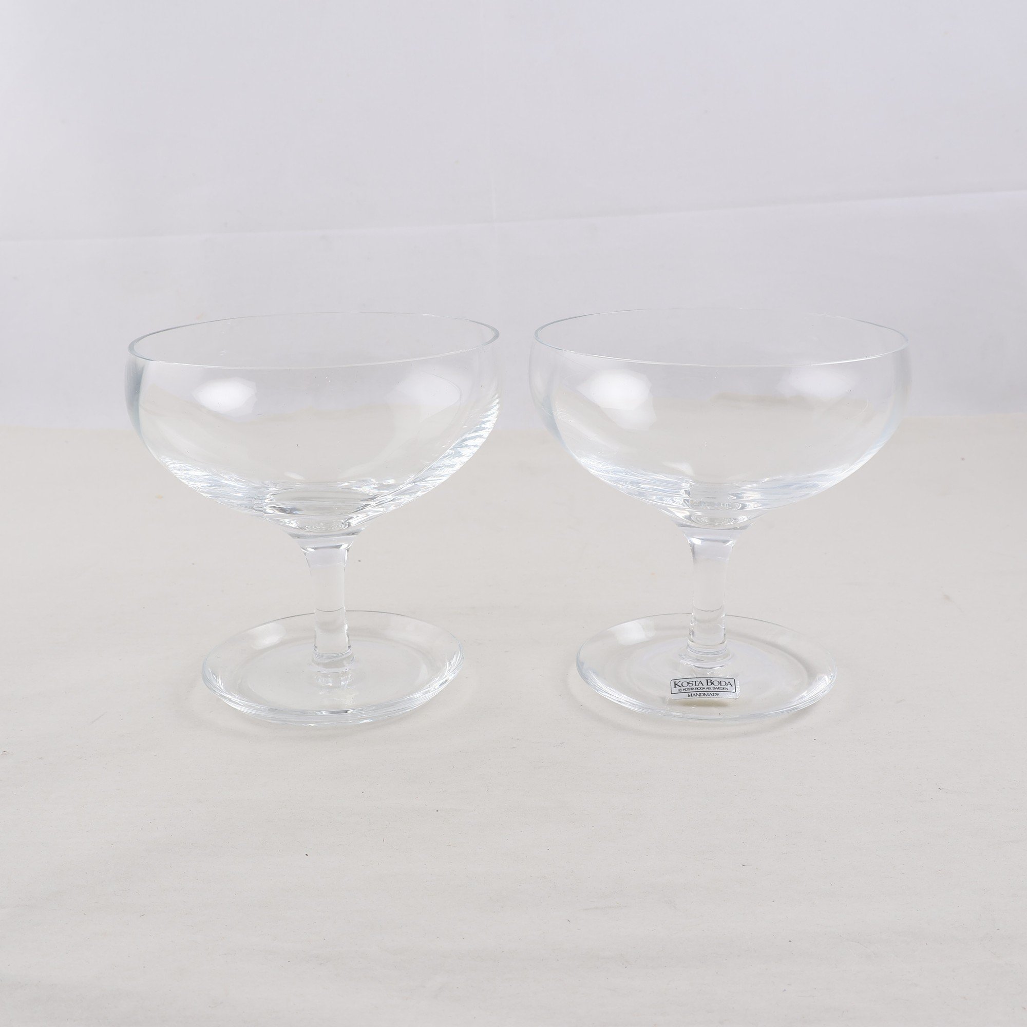 Coupeglas, Kosta Boda, Bertil Vallien, ”Chateau”, 2 st. Samfraktas ej