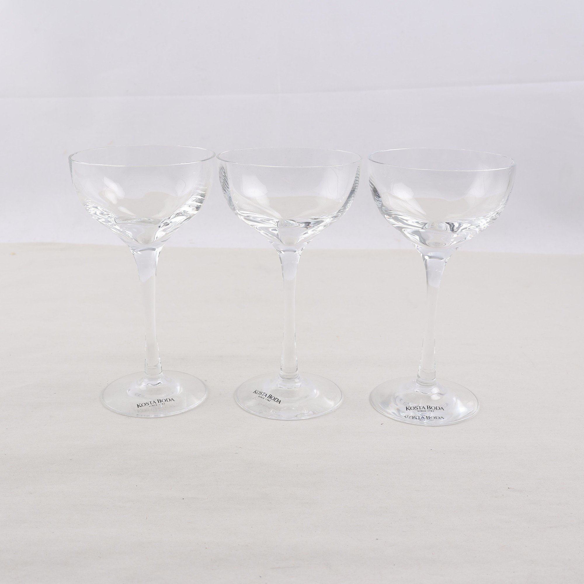 Dessertvinglas, Kosta boda, ’Chateau’ Bertil Vallien, 3 st