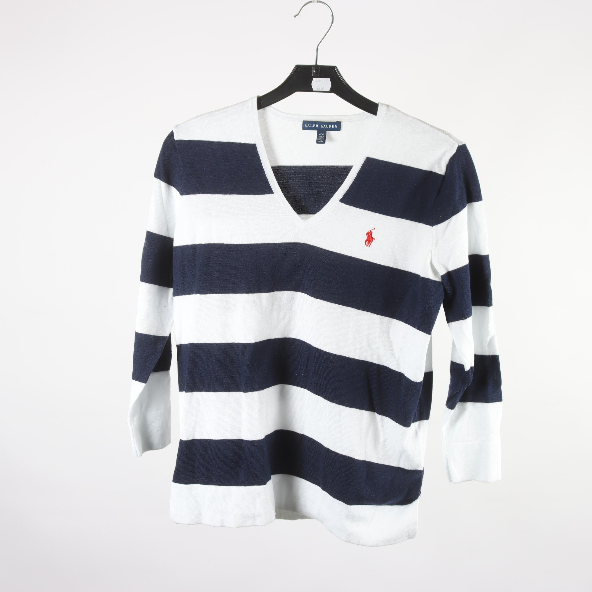 Tröja, Ralph Lauren, vit, blå, randig, stl. M.