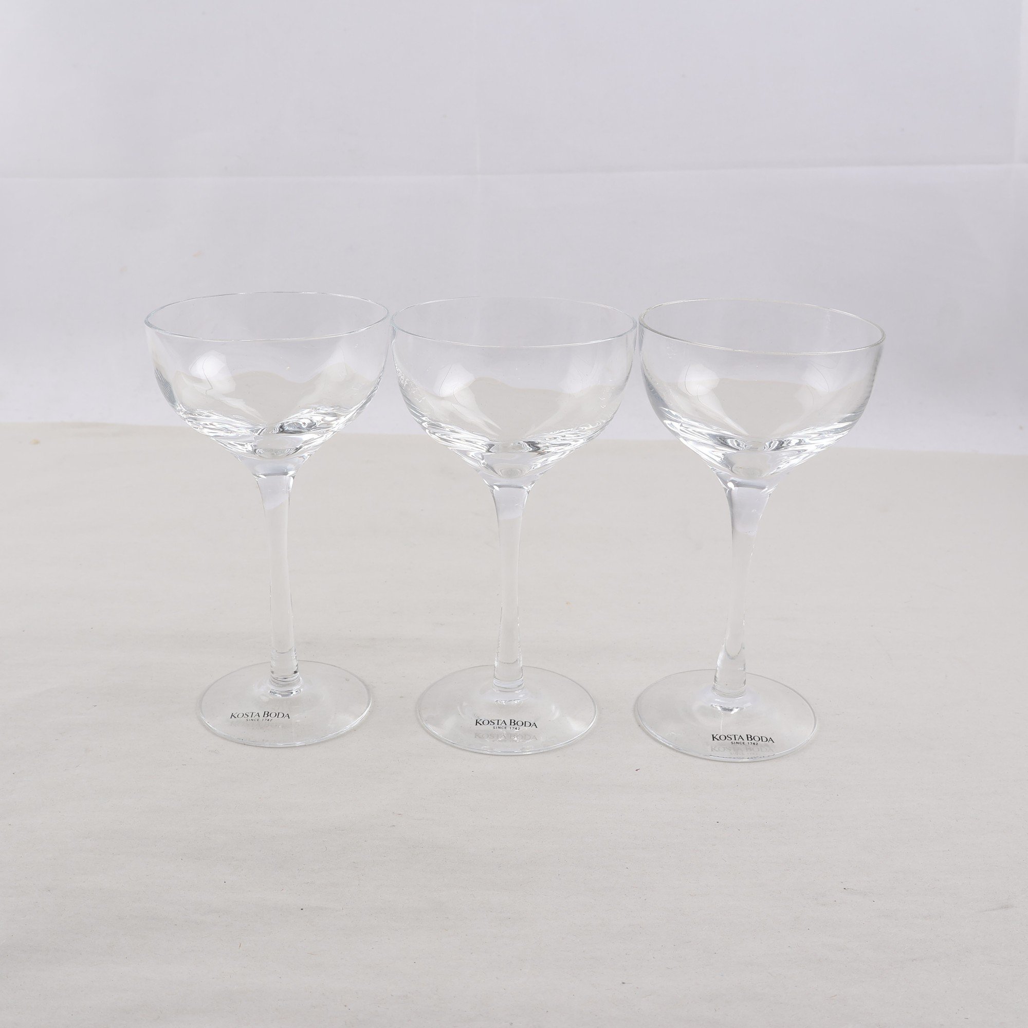 Dessertvinglas, Kosta boda, ’Chateau’ Bertil Vallien, 3 st