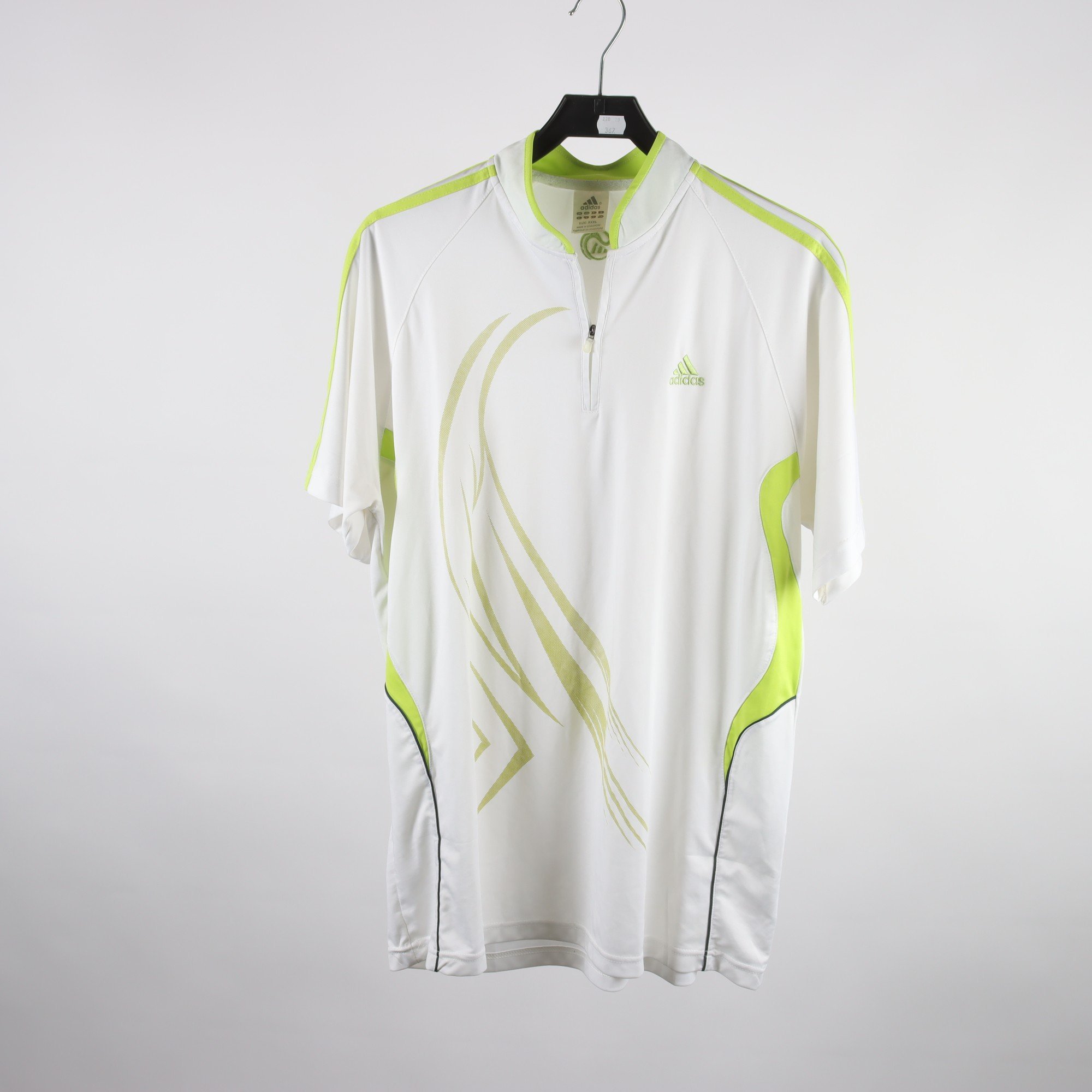 Sporttröja, Adidas, vit, grön, stl. XXXL.