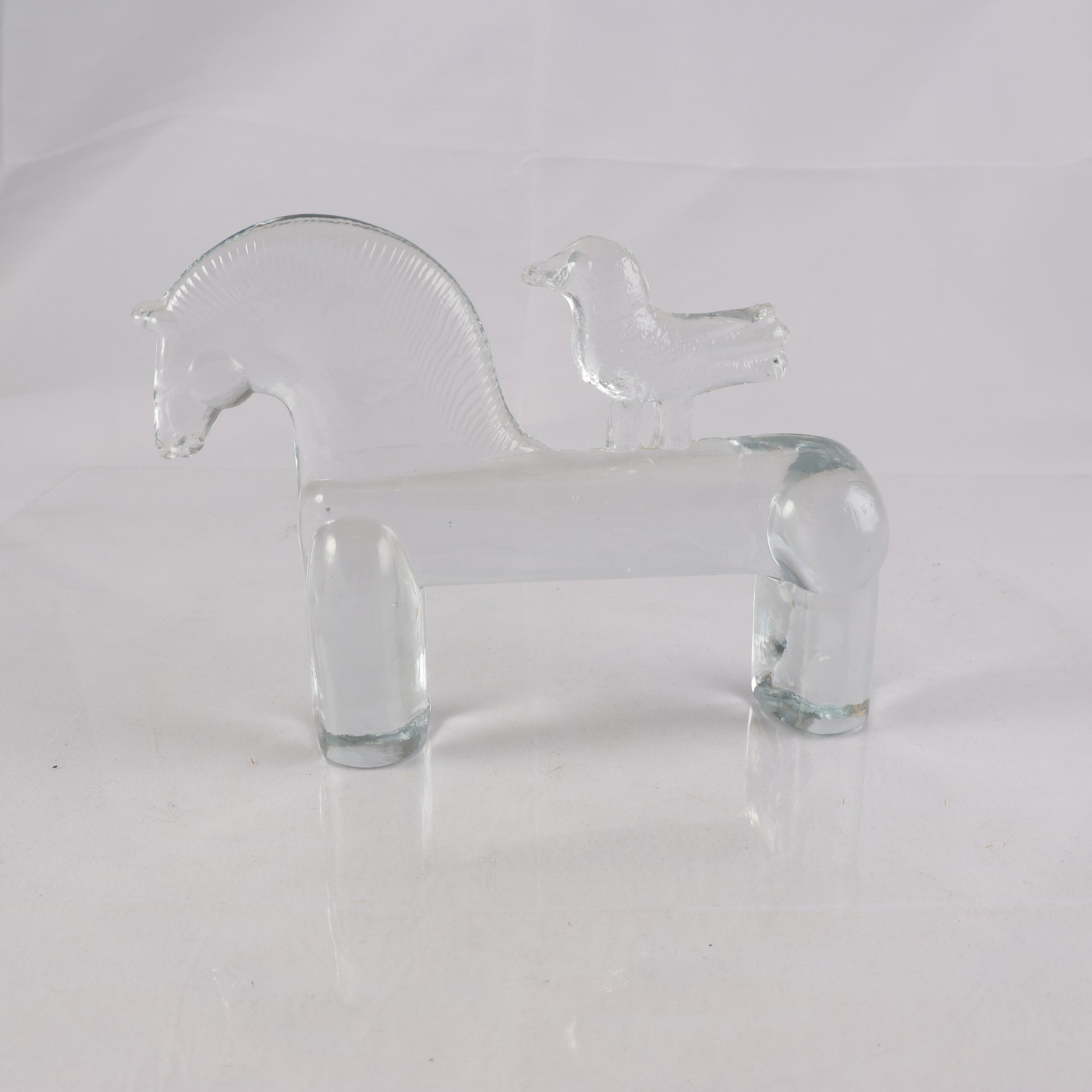 Skulptur, Boda, Bertil Vallien, Häst med fågel, Glas
