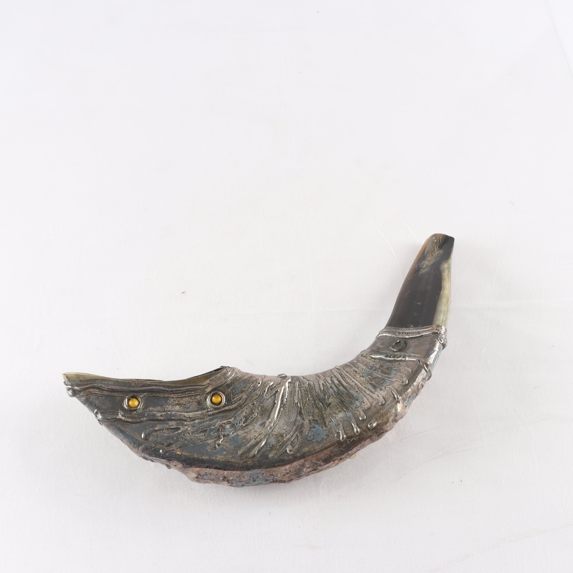 Kudu horn, Judaica, silverpläterad, Israel
