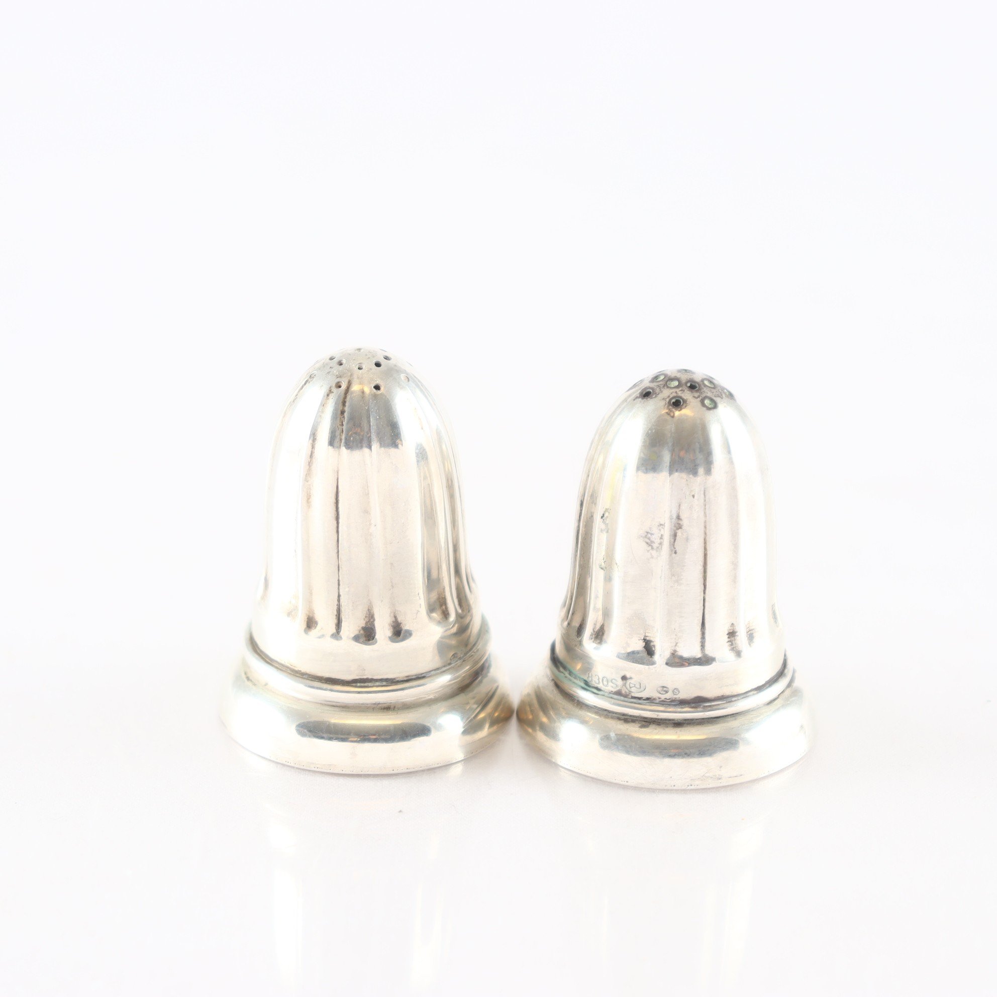 Salt & pepparströare, silver, kontrollstämplad